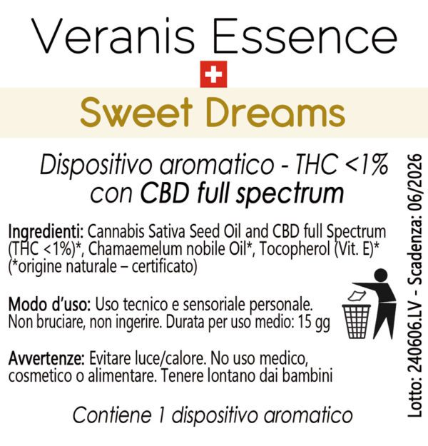 Veranis Essence - Sweet Dreams - etichetta retro